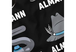 MoonWorks Print-Shirt Herren T-Shirt Alman Meme Wortspiel Parodie Deutschland Grau/Blau/Schwarz