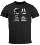 MoonWorks Print-Shirt Herren T-Shirt Alman Meme Wortspiel Parodie Deutschland Grau/Blau/Schwarz