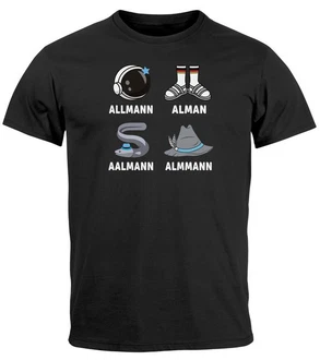 MoonWorks Print-Shirt Herren T-Shirt Alman Meme Wortspiel Parodie Deutschland Grau/Blau/Schwarz