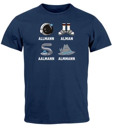 MoonWorks Print-Shirt Herren T-Shirt Alman Meme Wortspiel Parodie Deutschland Blau