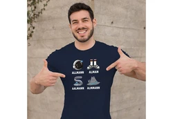 MoonWorks Print-Shirt Herren T-Shirt Alman Meme Wortspiel Parodie Deutschland Blau