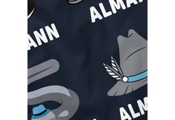 MoonWorks Print-Shirt Herren T-Shirt Alman Meme Wortspiel Parodie Deutschland Blau