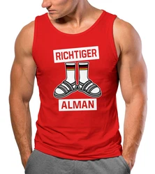 MoonWorks Tanktop Herren Richtiger Alman Meme Witz Deutscher Deutschland Rot/Schwarz/Dunkelrot