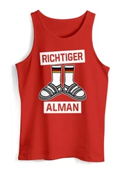 MoonWorks Tanktop Herren Richtiger Alman Meme Witz Deutscher Deutschland Rot/Schwarz/Dunkelrot