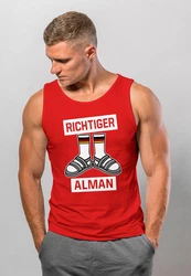 MoonWorks Tanktop Herren Richtiger Alman Meme Witz Deutscher Deutschland Rot/Schwarz/Dunkelrot