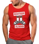 MoonWorks Tanktop Herren Richtiger Alman Meme Witz Deutscher Deutschland Rot/Schwarz/Dunkelrot