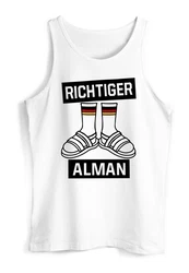 MoonWorks Tanktop Herren Richtiger Alman Meme Witz Deutscher Deutschland Silber/Schwarz/Dunkelblau/Weiß/Rot/Braun