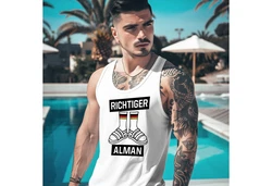 MoonWorks Tanktop Herren Richtiger Alman Meme Witz Deutscher Deutschland Silber/Schwarz/Dunkelblau/Weiß/Rot/Braun