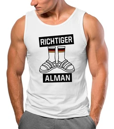 Tanktop Herren Tanktop Richtiger Alman Meme Witz Deutscher Deutschland mit Print