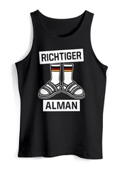 MoonWorks Tanktop Herren Richtiger Alman Meme Witz Deutscher Deutschland Schwarz