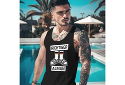 MoonWorks Tanktop Herren Richtiger Alman Meme Witz Deutscher Deutschland Schwarz
