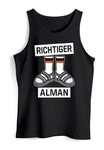 MoonWorks Tanktop Herren Richtiger Alman Meme Witz Deutscher Deutschland Schwarz