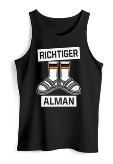 MoonWorks Tanktop Herren Richtiger Alman Meme Witz Deutscher Deutschland Schwarz