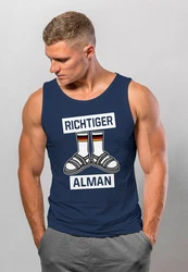 MoonWorks Tanktop Herren Richtiger Alman Meme Witz Deutscher Deutschland Dunkelblau/Blau/Schwarz