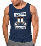 MoonWorks Tanktop Herren Richtiger Alman Meme Witz Deutscher Deutschland Dunkelblau/Blau/Schwarz