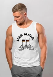 MoonWorks Herren Tanktop 100 Prozent Alman Meme Witz Deutschland Rot/Dunkelblau/Schwarz