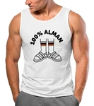 MoonWorks Herren Tanktop 100 Prozent Alman Meme Witz Deutschland Rot/Dunkelblau/Schwarz