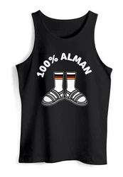 MoonWorks Herren Tanktop 100 Prozent Alman Meme Witz Deutschland Schwarz
