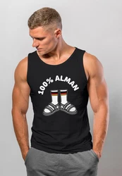 MoonWorks Herren Tanktop 100 Prozent Alman Meme Witz Deutschland Schwarz