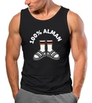 MoonWorks Herren Tanktop 100 Prozent Alman Meme Witz Deutschland Schwarz