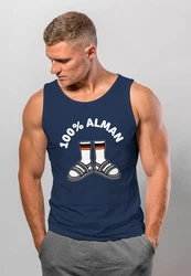 MoonWorks Herren Tanktop 100 Prozent Alman Meme Witz Deutschland Blau/Dunkelblau