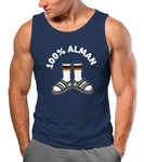 MoonWorks Herren Tanktop 100 Prozent Alman Meme Witz Deutschland Blau/Dunkelblau