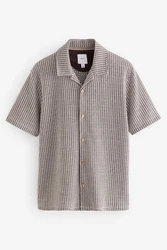 Next Kurzarmhemd Jersey-Hemd Beige/Braun