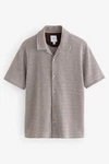 Next Kurzarmhemd Jersey-Hemd Beige/Braun