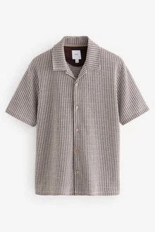 Next Kurzarmhemd Jersey-Hemd Beige/Braun Next Kurzarmhemd Jersey-Hemd Beige/Braun