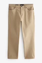 Next Straight Fit Hose im Jeans-Stil Khaki/Beige/Braun