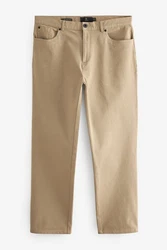 Next Straight Fit Hose im Jeans-Stil Khaki/Beige/Braun