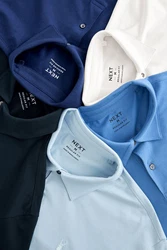 Next Poloshirt 5er-Pack Kurzarm-Poloshirts aus Jersey Blau/Hellblau/Dunkelblau