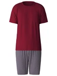 CALIDA Pyjama Relax Imprint dunkelblau/karminrot/wei