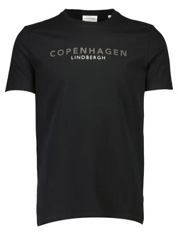Lindbergh T-Shirt 'Copenhagen' mit Logo und Rundhalsausschnitt 