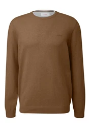 s.Oliver Strickpullover mit Logostickerei Khaki/Dunkelgrün