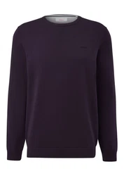s.Oliver Strickpullover mit Logostickerei aubergine