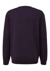 s.Oliver Strickpullover mit Logostickerei aubergine
