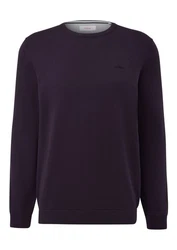 s.Oliver Strickpullover mit Logostickerei aubergine