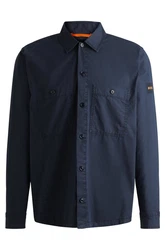 BOSS ORANGE Hemdjacke Locky_2_M mit Brusttaschen Dunkelblau