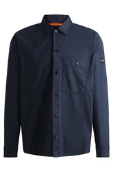 BOSS ORANGE Hemdjacke Locky_2_M mit Brusttaschen Dunkelblau