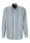 BOSS ORANGE Langarmhemd Lambey_1_M mit Button-down-Kragen Hellblau/Blau/Grau