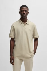 BOSS Poloshirt Pe_Interlock mit Polokragen Khaki/Beige/Braun