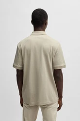 BOSS Poloshirt Pe_Interlock mit Polokragen Khaki/Beige/Braun