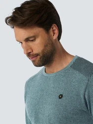 NO EXCESS Strickpullover Crewneck Hellblau/Türkis/Grün/Blau