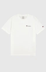 Champion T-Shirt Crewneck Kurzarmshirt Weiß/Creme/Rot