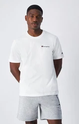 Champion T-Shirt Crewneck Kurzarmshirt Weiß/Creme/Rot