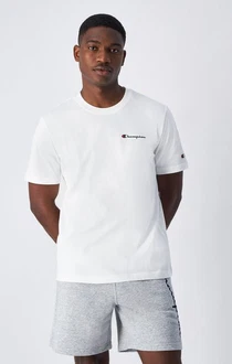 Champion T-Shirt Crewneck Kurzarmshirt Weiß/Creme/Rot