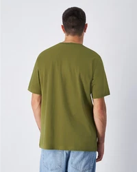 Champion T-Shirt Crewneck Kurzarmshirt oliv/weiß