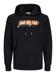 Jack & Jones Kapuzensweatshirt JJTILEY SWEAT HOOD Schwarz
