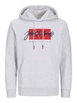 Jack & Jones Kapuzensweatshirt JJTILEY SWEAT HOOD Hellgrau/Grau/Silber